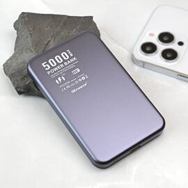 Powerbank Magsafe PD W52 5000mAh siva.