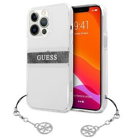 Futrola Guess 4G Stripe Charm - iPhone 13 Pro Max 6.7 siva (GUHCP13XKB4GGR).