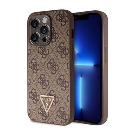 Futrola Guess Hc PU Leather 4G Triangle Strass - iPhone 15 Pro 6.1 braon (GUHCP15LP4TDPW).