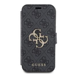 Futrola Guess Bk Pu leather 4G Metal Logo - iPhone 15 siva (GUBKP15S4GMGGR).