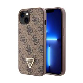 Futrola Guess Hc PU Leather 4G Triangle Strass - iPhone 15 braon (GUHCP15SP4TDPW).