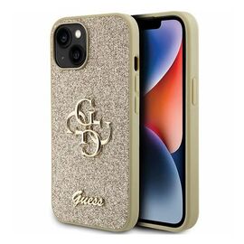 Futrola Guess Hc Fixed Glitter 4G Big Metal Logo - iPhone 15 zlatna (GUHCP15SHG4SGD).