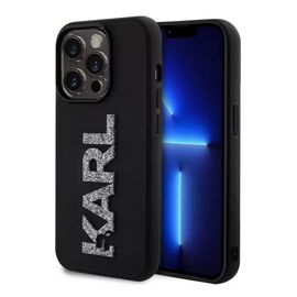 Futrola Karl Lagerfeld 3D Rubber Glitter Logo - iPhone 15 Pro Max 6.7 crna (KLHCP15X3DMBKCK).