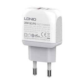 Kucni punjac LDNIO A2316C QC3.0 18W, PD 20W Type-C na Lightning beli (MS).