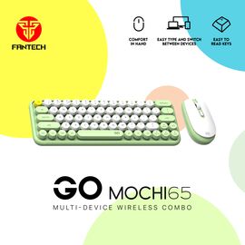 Combo mis tastatura wireless Fantech WK-896 GO Mochi65 zeleni.