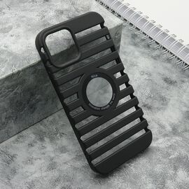 Futrola LINES LOGO CUT - Iphone 12/12 Pro (6.1) crna (MS).