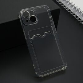 Futrola Transparent CARD POCKET - iPhone 15 siva (MS).