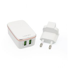 Kucni punjac LDNIO A2204 2xUSB 5V 2.4A sa type C kablom beli.