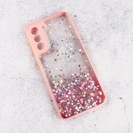 Futrola Frame Glitter - Samsung G991 Galaxy S21 roze.