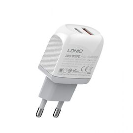 Kucni punjac LDNIO A2316C, PD 20W, QC3.0 18W, sa Type C na Iphone lightning kablom beli.