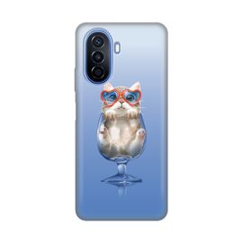 Silikonska futrola PRINT - Huawei nova Y70 Funny Cat.