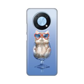Silikonska futrola PRINT - Huawei nova Y90 Funny Cat.