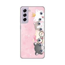 Silikonska futrola PRINT Skin - Samsung G990 Galaxy S21 FE Pink Cats.