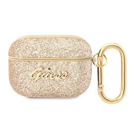Futrola Guess - Airpods Pro PU Glitter Flake zlatna (GUAPHGGSHD).