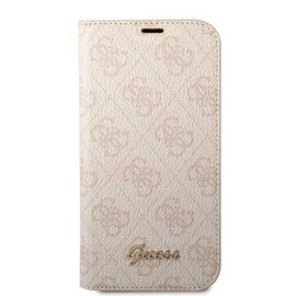 Futrola Guess BT PC/TPU 4G PU Script Metal - iPhone 14 Pro pink (GUBKP14LHG4SHP).
