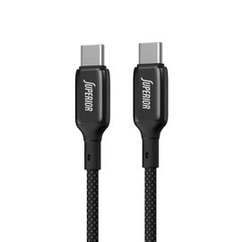 USB data kabl Superior SU-K105 Cink 60W 3A Type C na Type C 1m crni (MS).