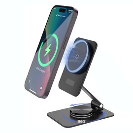 Kucni punjac Wireless 15W rotirajuci crni.