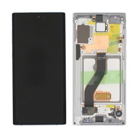 LCD displej (ekran) - Samsung N970F/Galaxy Note 10 + touchscreen + frame Aura white (beli) Service Pack ORG/GH82-20817B.