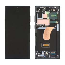 LCD displej (ekran) - Samsung S918B/Galaxy S23 Ultra + touchscreen + frame Phantom black (crni) Service Pack ORG/GH82-30466A.