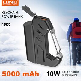 Univerzalna Back Up Baterija prenosiva baterija LDNIO PR522 10W privezak 5000mAh crni.