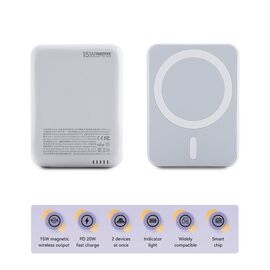 Univerzalna Back Up Baterija prenosiva baterija Magsafe REMAX RPP-509 Fantasy Series PD 20W + Wireless 15W Fast Charging 5000mAh beli.