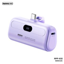 Univerzalna Back Up Baterija prenosiva baterija REMAX Capsule series RPP-632 2A Type C 5000mAh ljubicasta.