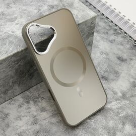 Futrola COLOR METAL MagSafe - iPhone 16 (6.1) srebrna (MS).