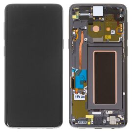 LCD displej (ekran) - Samsung G960/Galaxy S9 + touchscreen + frame Gray Service Pack ORG/GH97-21696C.