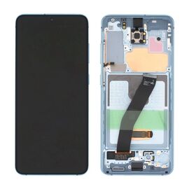 LCD displej (ekran) - Samsung G980F Galaxy S20 + touchscreen + frame Blue (no front cam) Service Pack ORG/GH82-31432D.