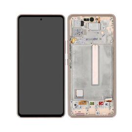 LCD displej (ekran) - Samsung A536/Galaxy A53 5G + touchscreen + frame Awesome Peach/Gold Service Pack ORG/GH82-28024D.