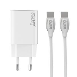 Kucni punjac Superior SU-P103 Super Fast PD 25W 3A Type C na Type C beli (CERT) (MS).