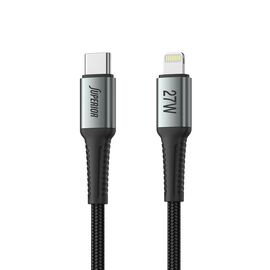 USB data kabl Superior SU-K101 pleteni 27W 3A Type C na Lightning 1m crni (MS).