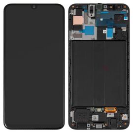 LCD displej (ekran) - Samsung A505/Galaxy A50 2019 + touchscreen + frame black (crni) OLED.