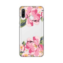 Silikonska futrola PRINT Skin - Huawei P30 Lite Pink Flowers.