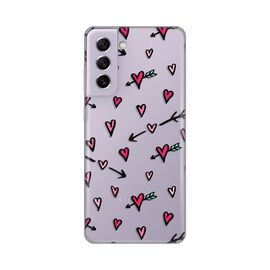Silikonska futrola PRINT Skin - Samsung G990 Galaxy S21 FE Heart Pattern.