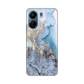 Silikonska futrola PRINT - Xiaomi Redmi 13C Blue Gold Marble.