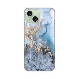 Silikonska futrola PRINT - iPhone 15 Blue Gold Marble.