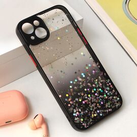 Futrola Frame Glitter - iPhone 15 Plus crna.