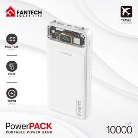 Univerzalna Back Up Baterija Prenosiva baterija Fantech T1 10000mAh QC, PD, 22.5W beli.