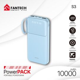 Univerzalna Back Up Baterija Prenosiva baterija Fantech S3 10000mAh, 10W plavi.