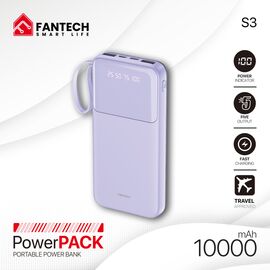 Univerzalna Back Up Baterija Prenosiva baterija Fantech S3 10000mAh, 10W ljubicasti.