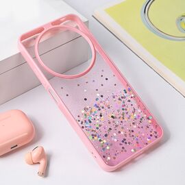 Futrola Frame Glitter - Xiaomi Redmi 14C roze.