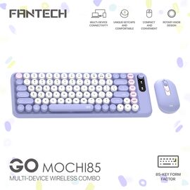 Combo mis tastatura wireless Fantech WK-898 GO mochi85 ljubicasta.