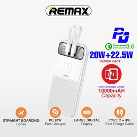 Univerzalna Back Up Baterija prenosiva baterija REMAX Stervui Series RPP-619 PD 20W+ QC 22.5W 10000mAh beli.