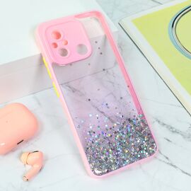 Futrola Frame Glitter - Xiaomi Redmi 12C roze.