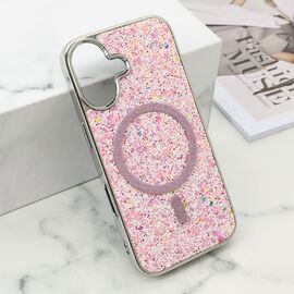 Futrole GLAM GLOW MagSafe - iPhone 16 (6.1) roze (MS).