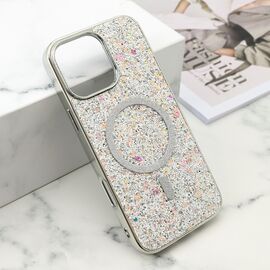 Futrole GLAM GLOW MagSafe - iPhone 16 Pro Max (6.9) srebrna (MS).