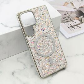 Futrole GLAM GLOW MagSafe - Samsung S938 Galaxy S25 Ultra 5G srebrna (MS).