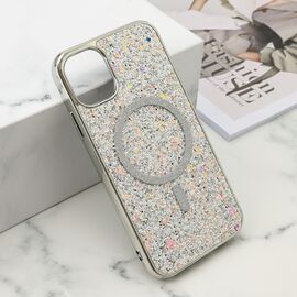 Futrole GLAM GLOW MagSafe - iPhone 11 (6.1) srebrna (MS).