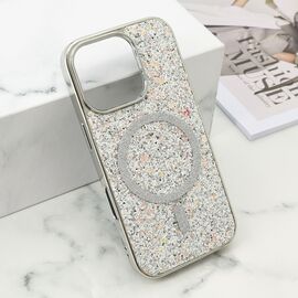 Futrole GLAM GLOW MagSafe - iPhone 16 Pro (6.3) srebrna (MS).